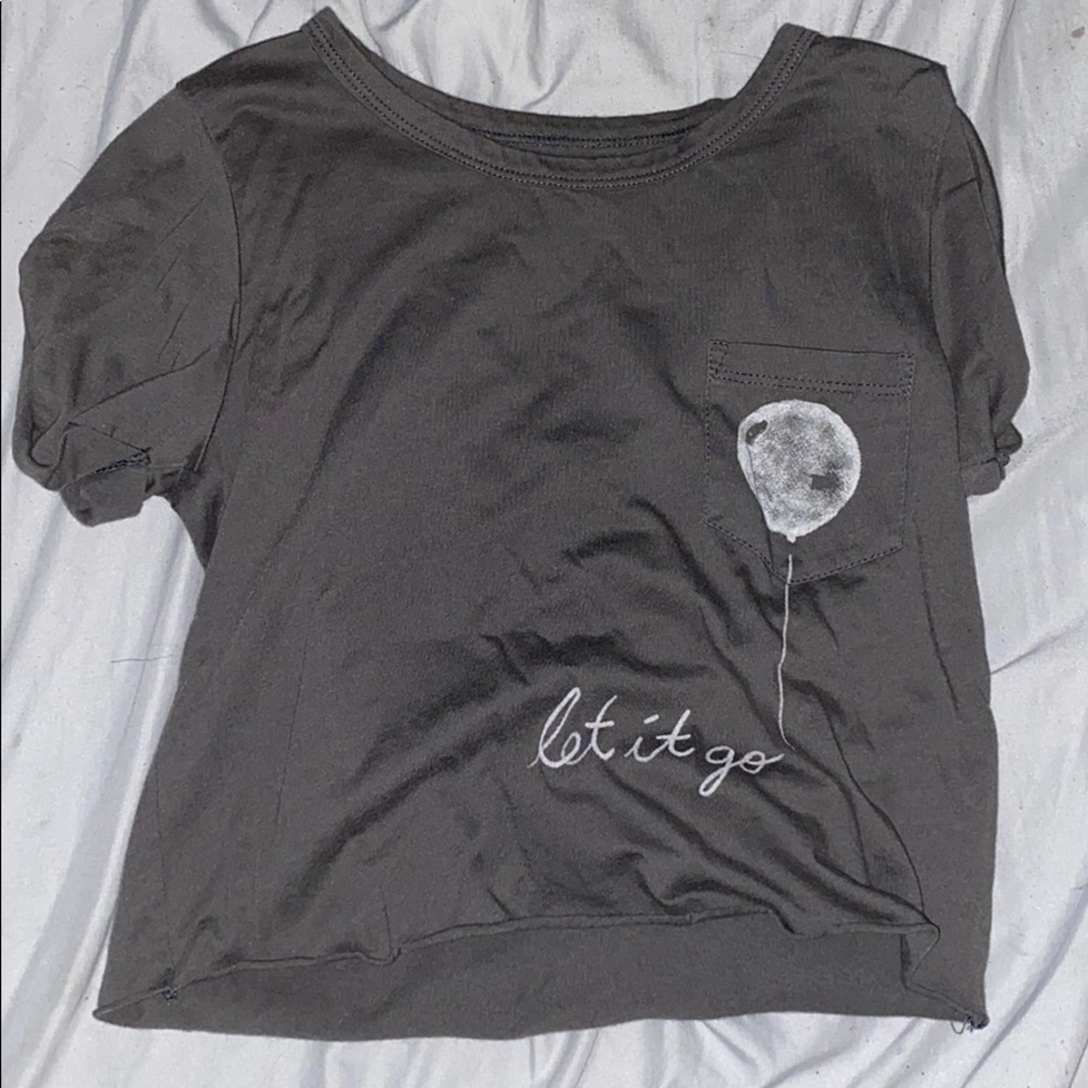 Cute crop top w/ phrase, Never worn